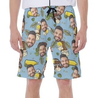 Cool Beer Lovers Men's Swim Trunks With Custom Face