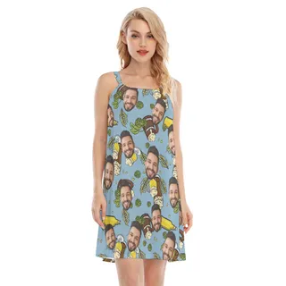 Custom Face Beer Cami Dress For Drinking Party