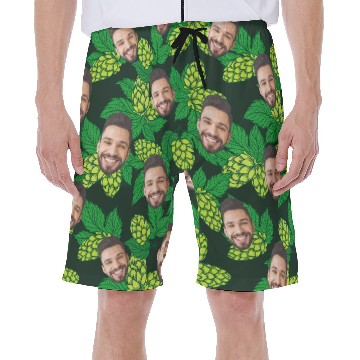 Hops Flower Men's Swim Trunks With Custom Face - variant image 1