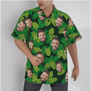 Beer Flower Hawaiian Shirt With Custom Face