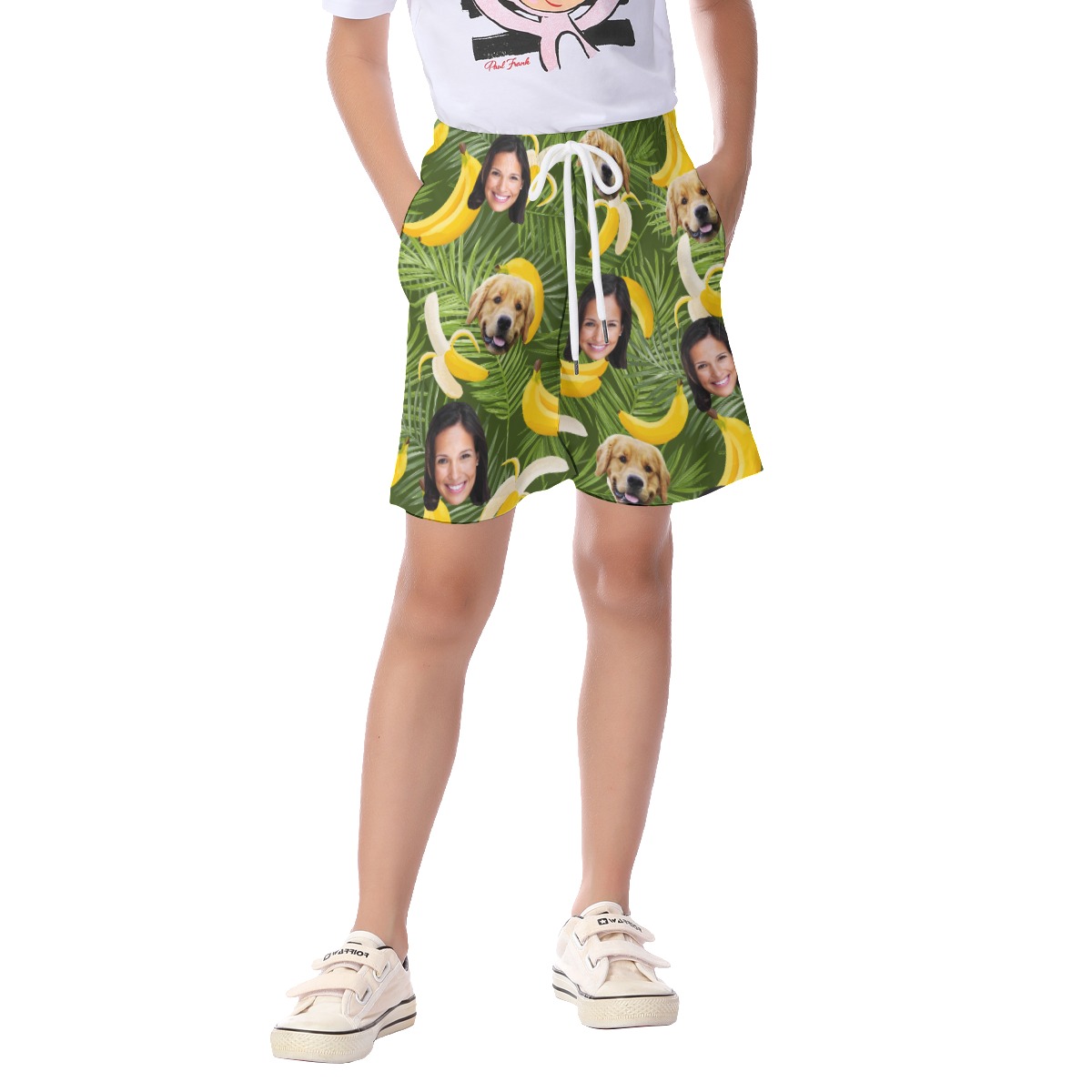 Custom Dog And Owner Face Aloha Shorts For Kids - variant image 1
