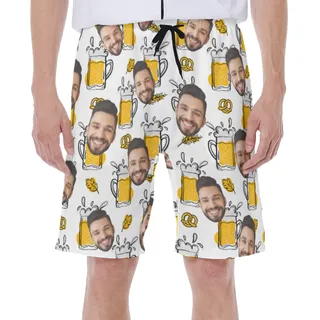 Funny Beer Custom Face Men's Swim Trunks
