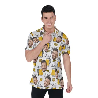 Funny Beer Custom Face Men's Polo Shirt