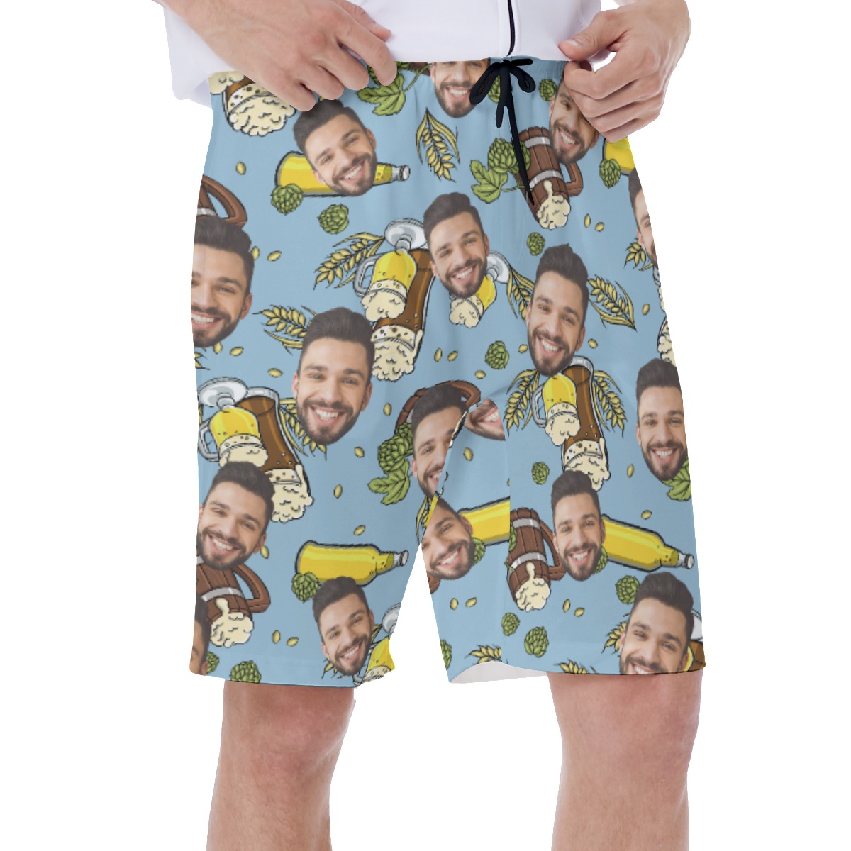Cool Beer Lovers Men's Swim Trunks With Custom Face