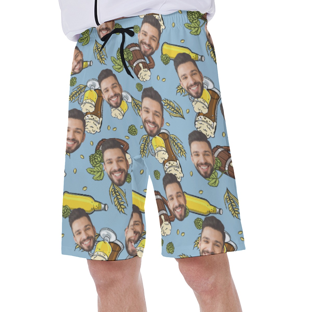 Cool Beer Lovers Men's Swim Trunks With Custom Face
