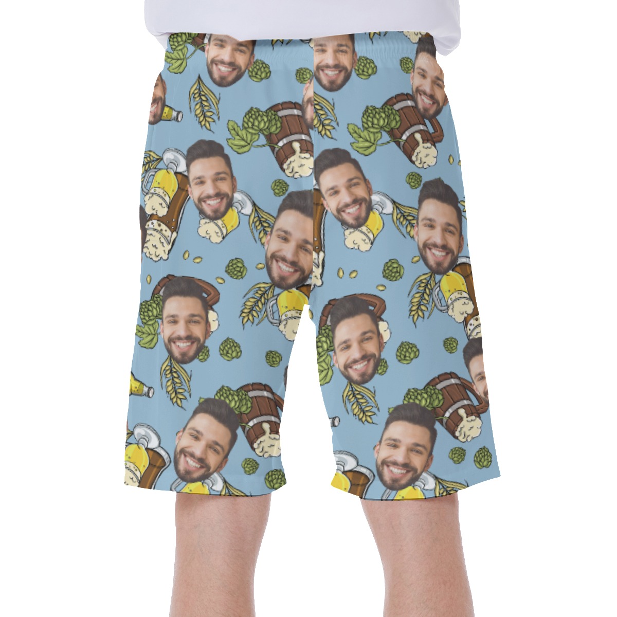 Cool Beer Lovers Men's Swim Trunks With Custom Face
