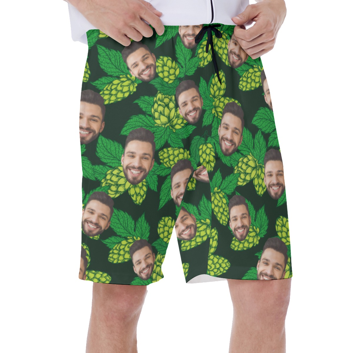Hops Flower Men's Swim Trunks With Custom Face