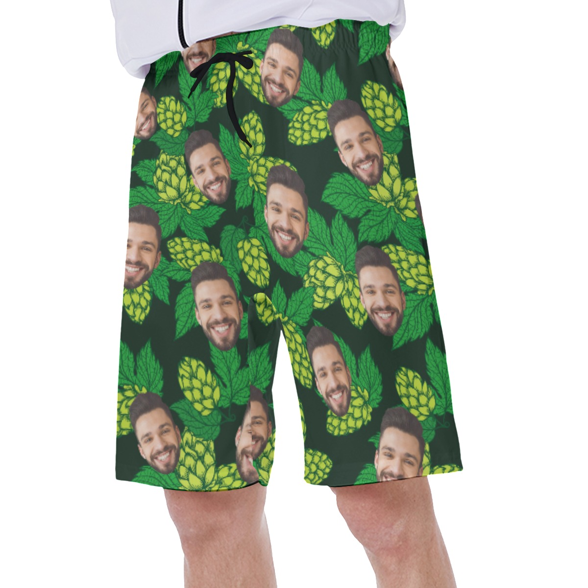 Hops Flower Men's Swim Trunks With Custom Face