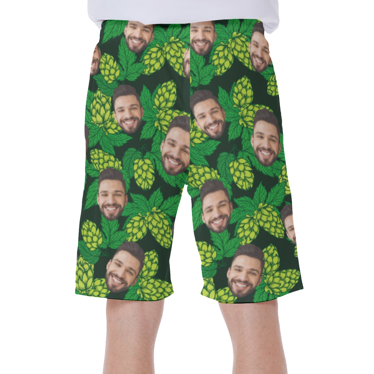Hops Flower Men's Swim Trunks With Custom Face
