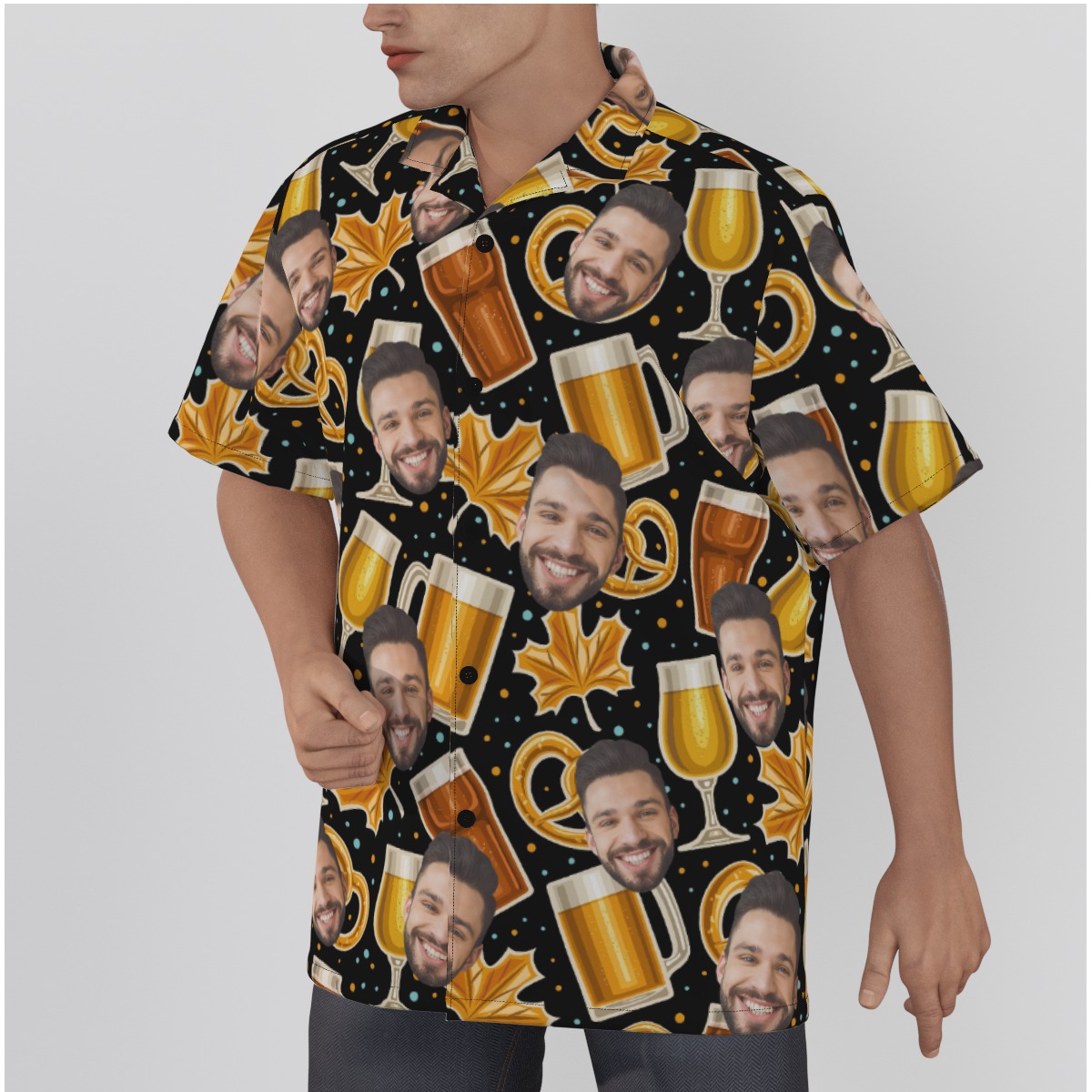 Thanksgiving Cheer Beer Hawaiian Shirt With Custom Multiple Face