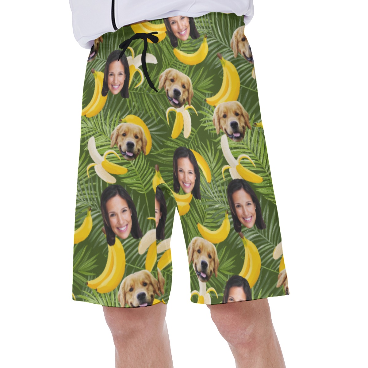 Men's Custom Face And Pet Hawaiian Beach Trunks