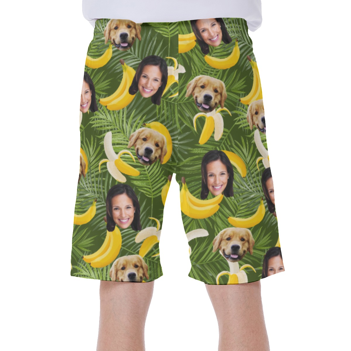 Men's Custom Face And Pet Hawaiian Beach Trunks