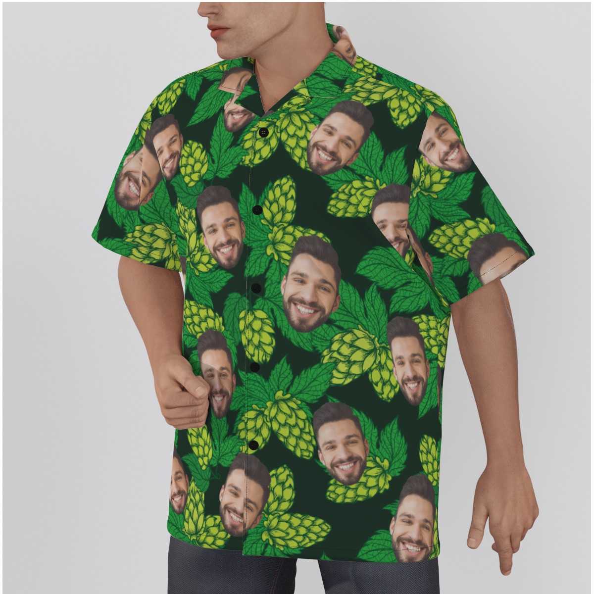 Beer Flower Hawaiian Shirt With Custom Face