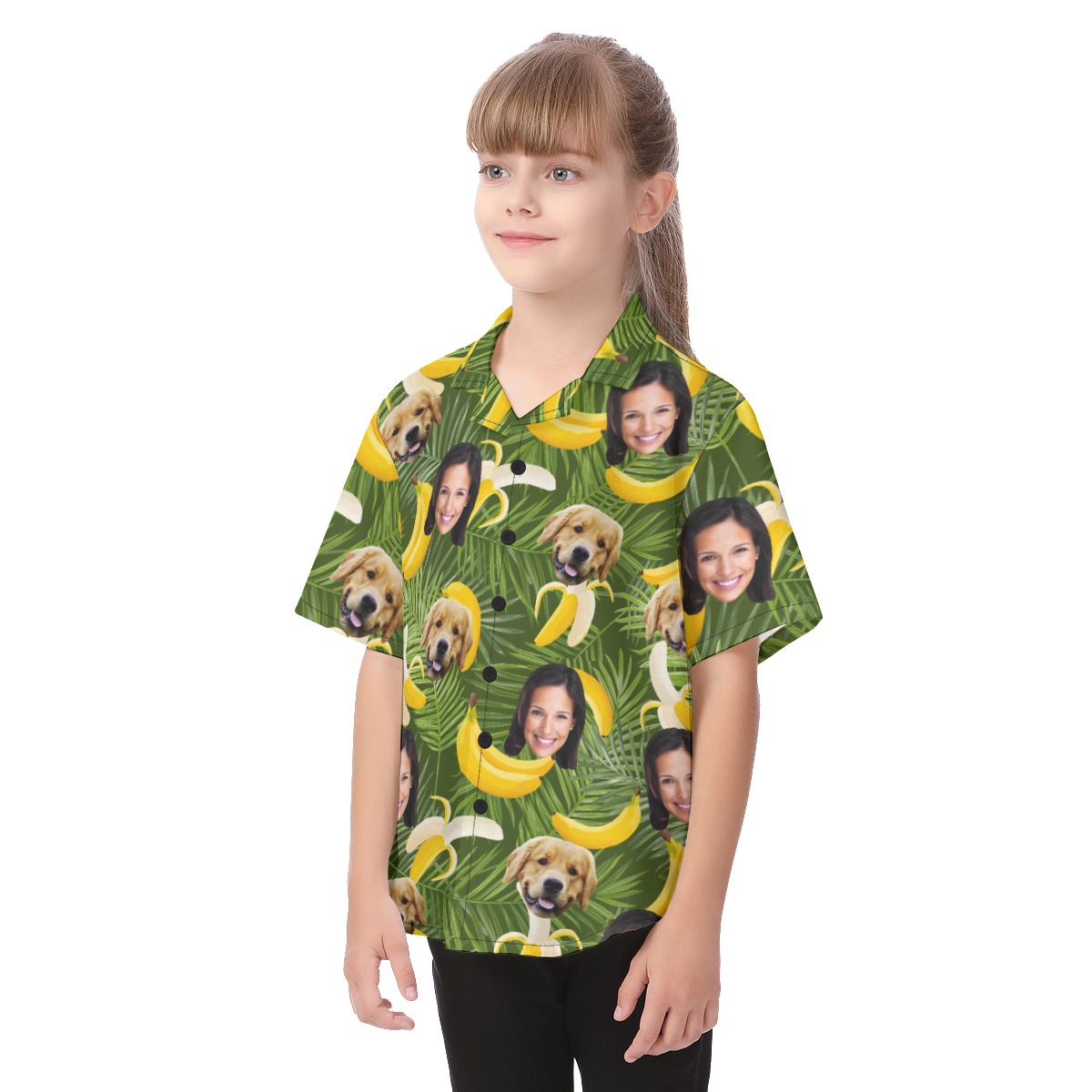 Custom Face And Pet Hawaiian Shirt For Kids