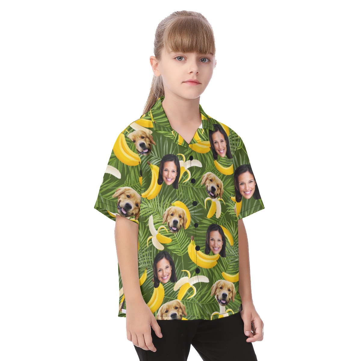 Custom Face And Pet Hawaiian Shirt For Kids