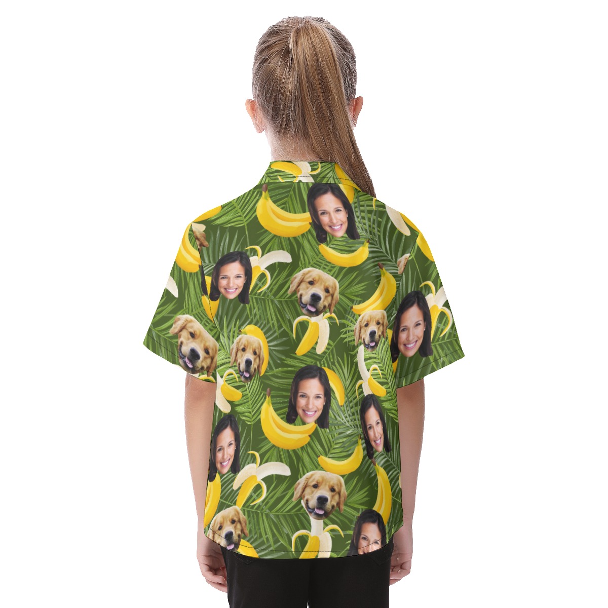 Custom Face And Pet Hawaiian Shirt For Kids