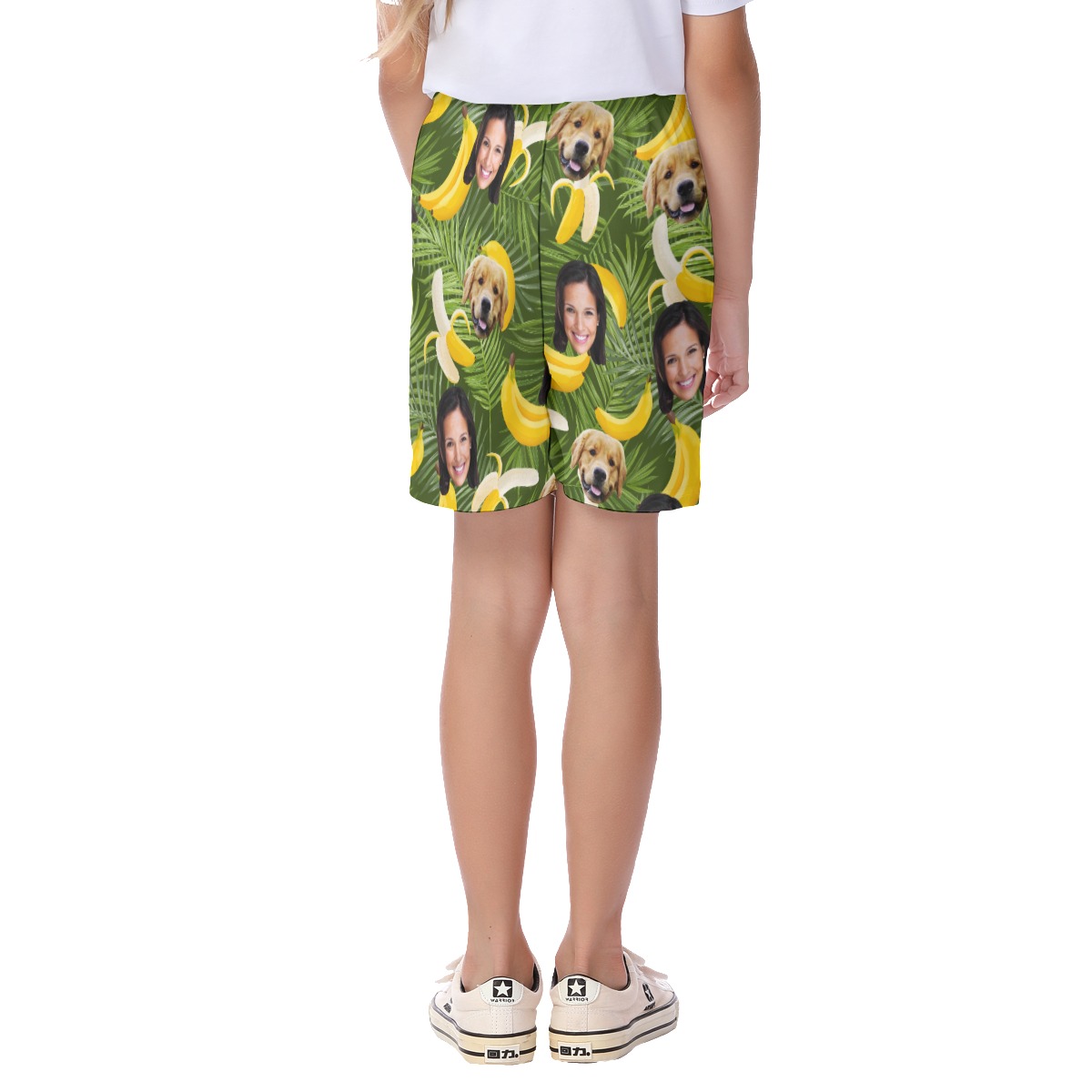 Custom Dog And Owner Face Aloha Shorts For Kids