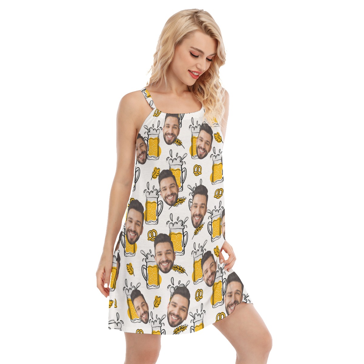 Funny Beer Custom Face Women's Dress