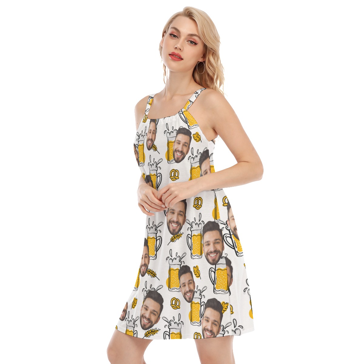 Funny Beer Custom Face Women's Dress