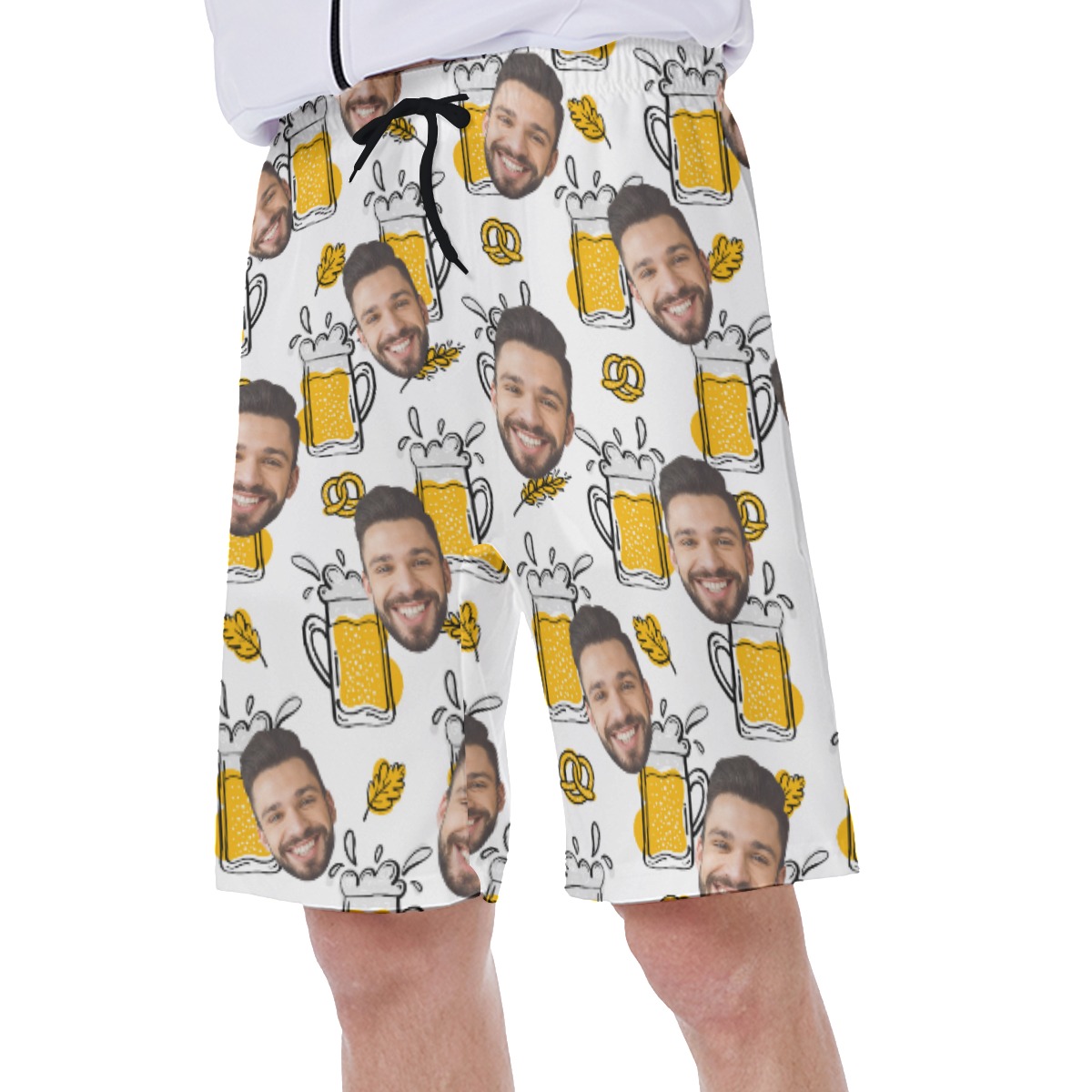 Funny Beer Custom Face Men's Swim Trunks