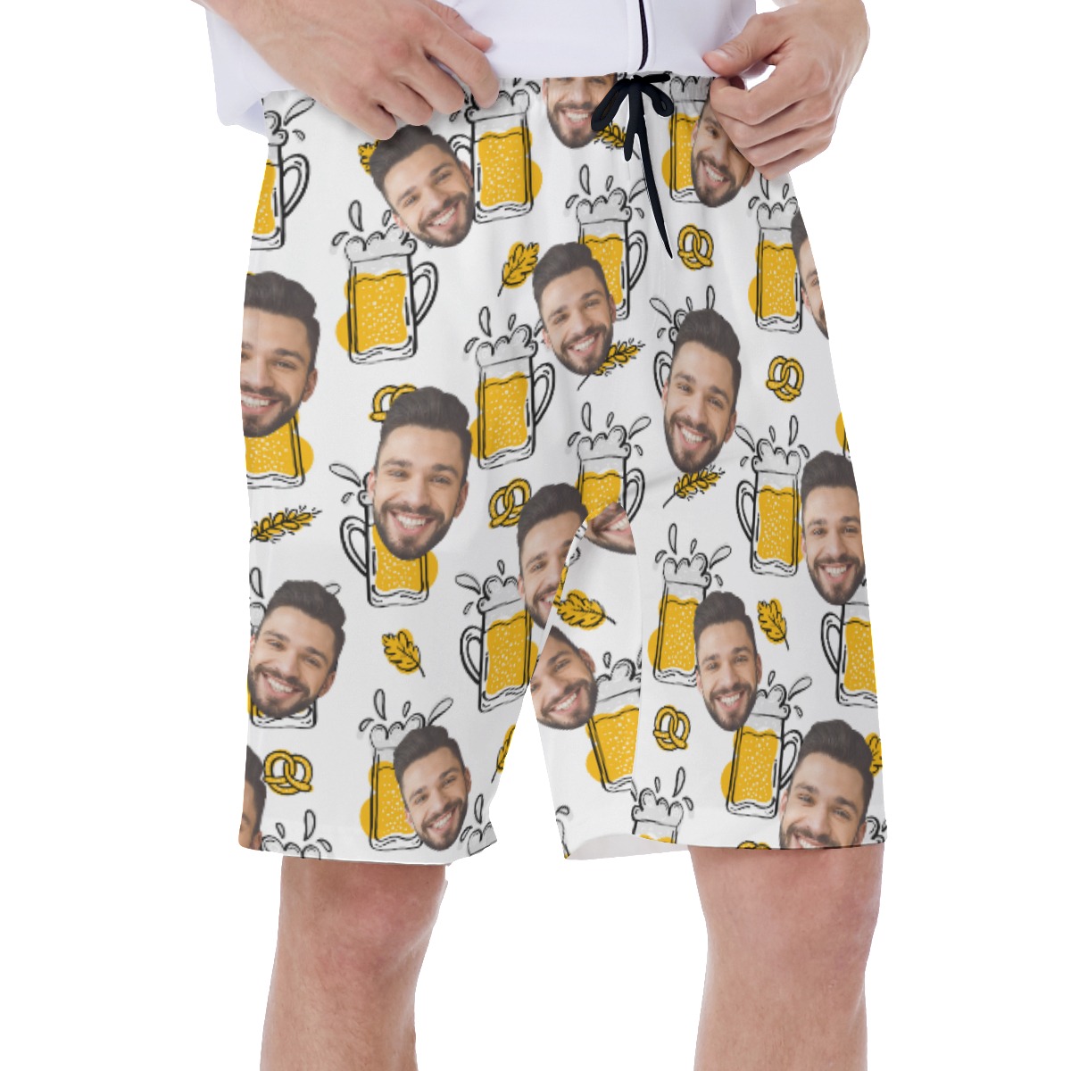 Funny Beer Custom Face Men's Swim Trunks