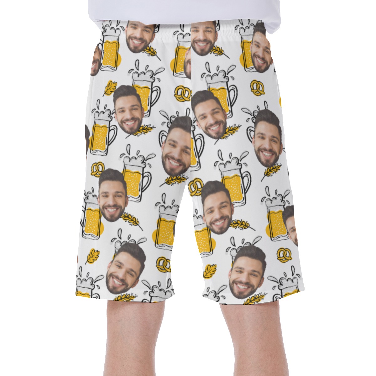 Funny Beer Custom Face Men's Swim Trunks