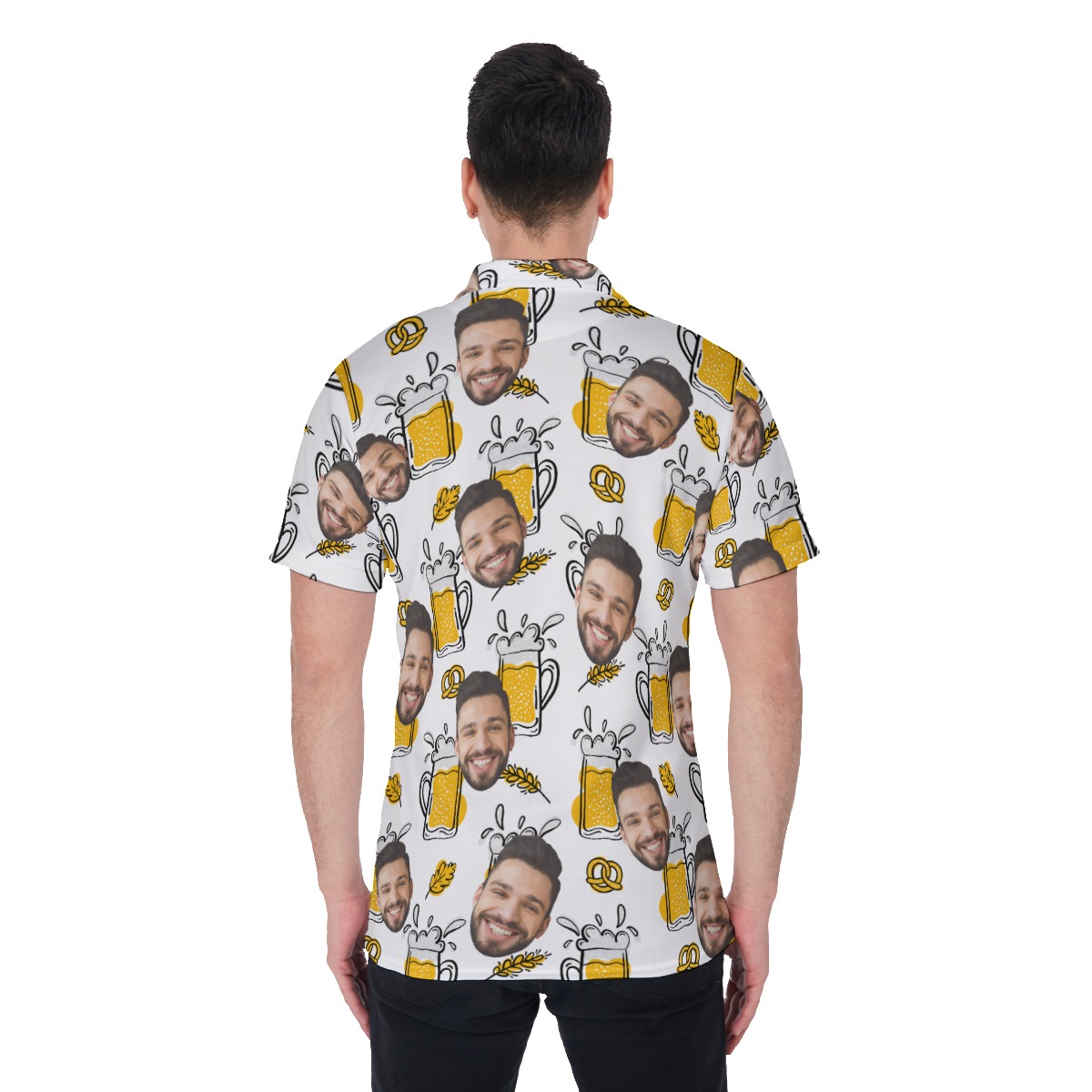 Funny Beer Custom Face Men's Polo Shirt