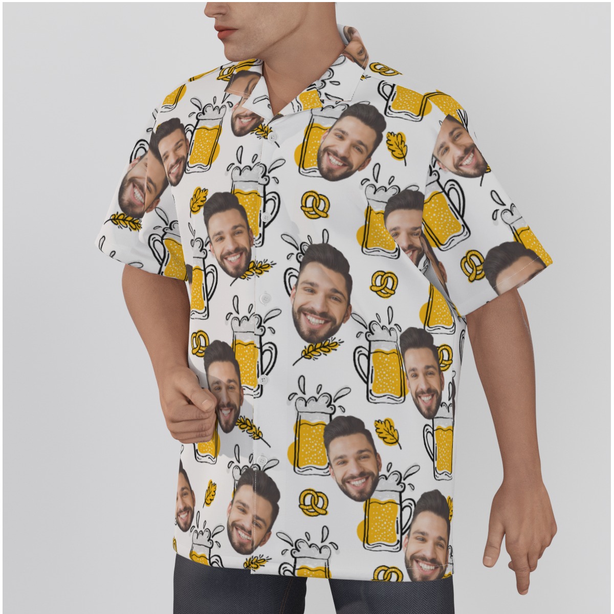 Funny Beer Custom Face Hawaiian Shirt