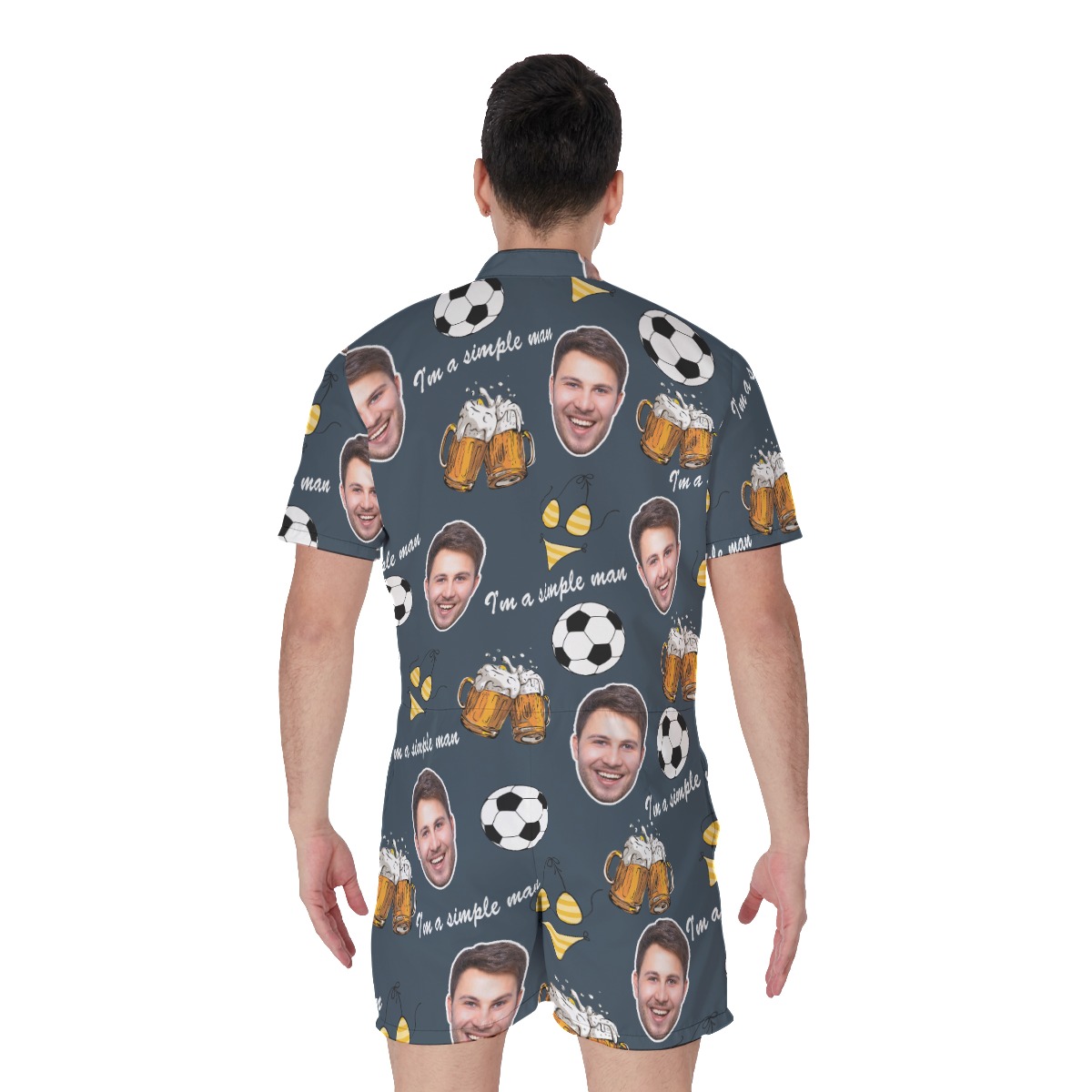 Funny Hobbies Custom Face Men's Hawaiian Romper