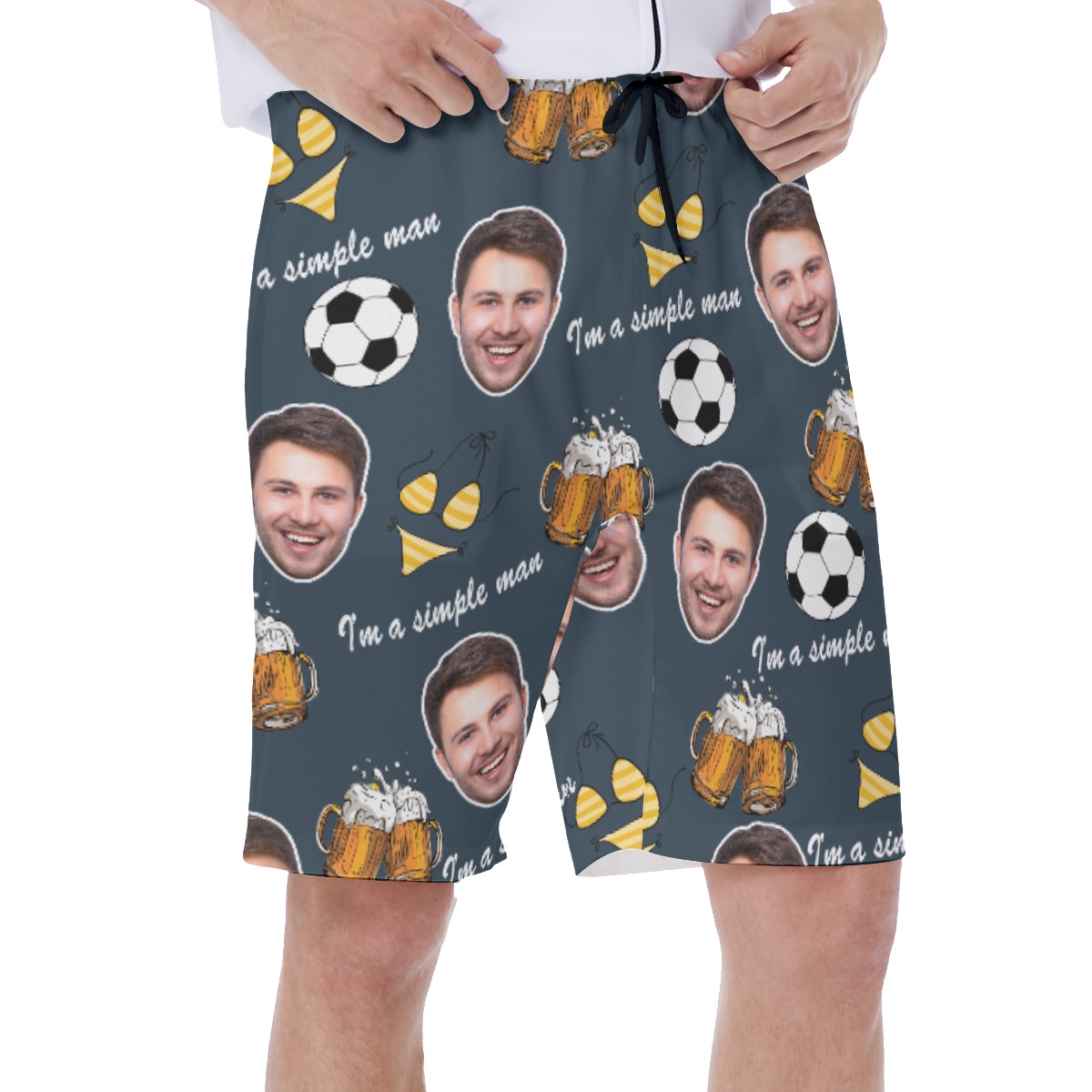 Funny Men's Hobbies Custom Face Hawaiian Swim Trunks