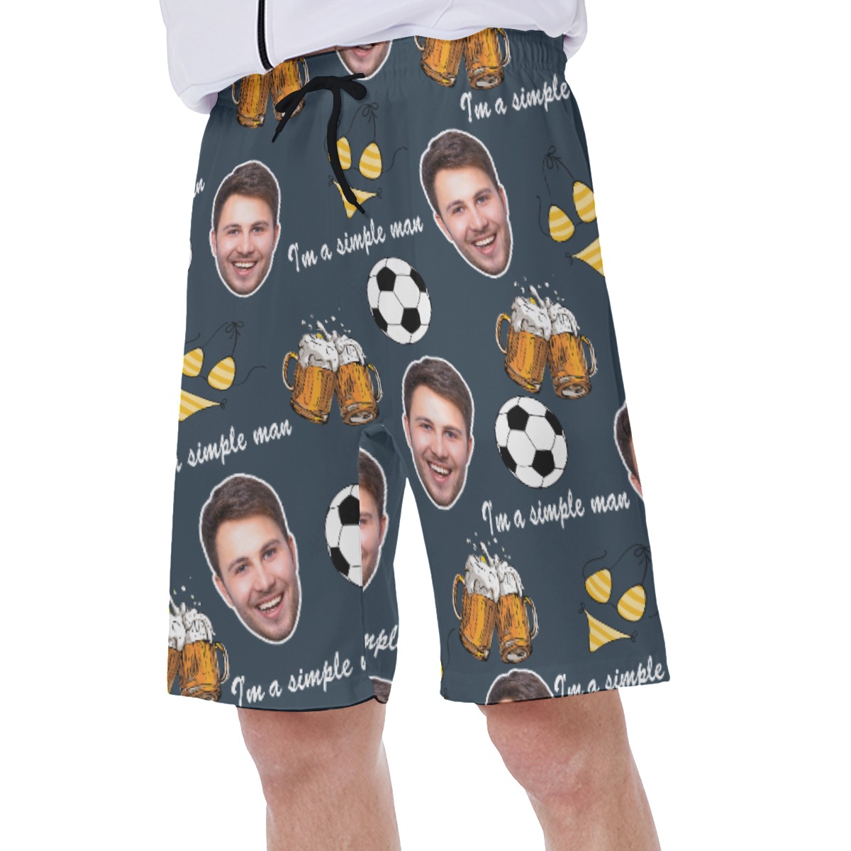 Funny Men's Hobbies Custom Face Hawaiian Swim Trunks
