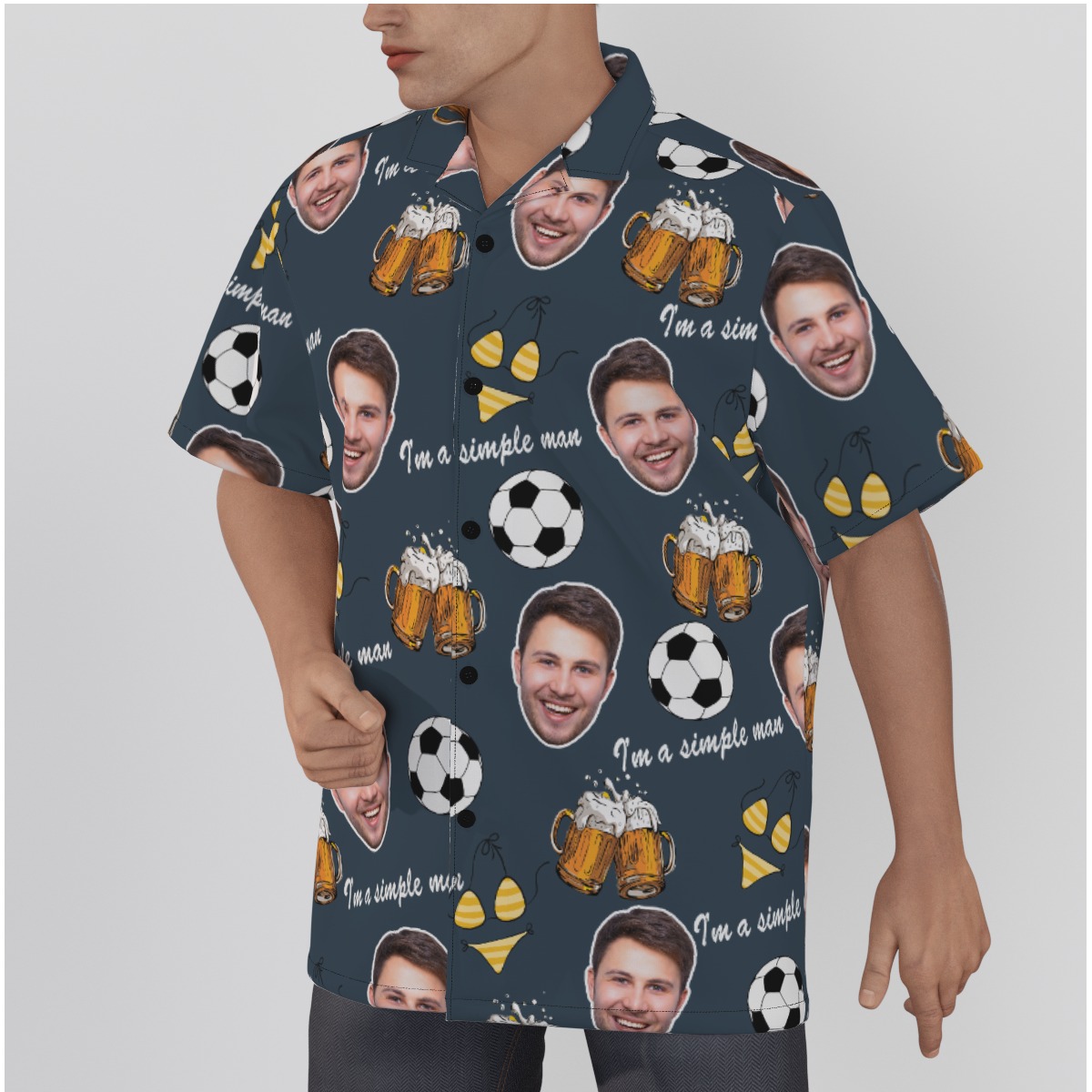 Funny Custom Face Men's Hobbies Hawaiian Shirt
