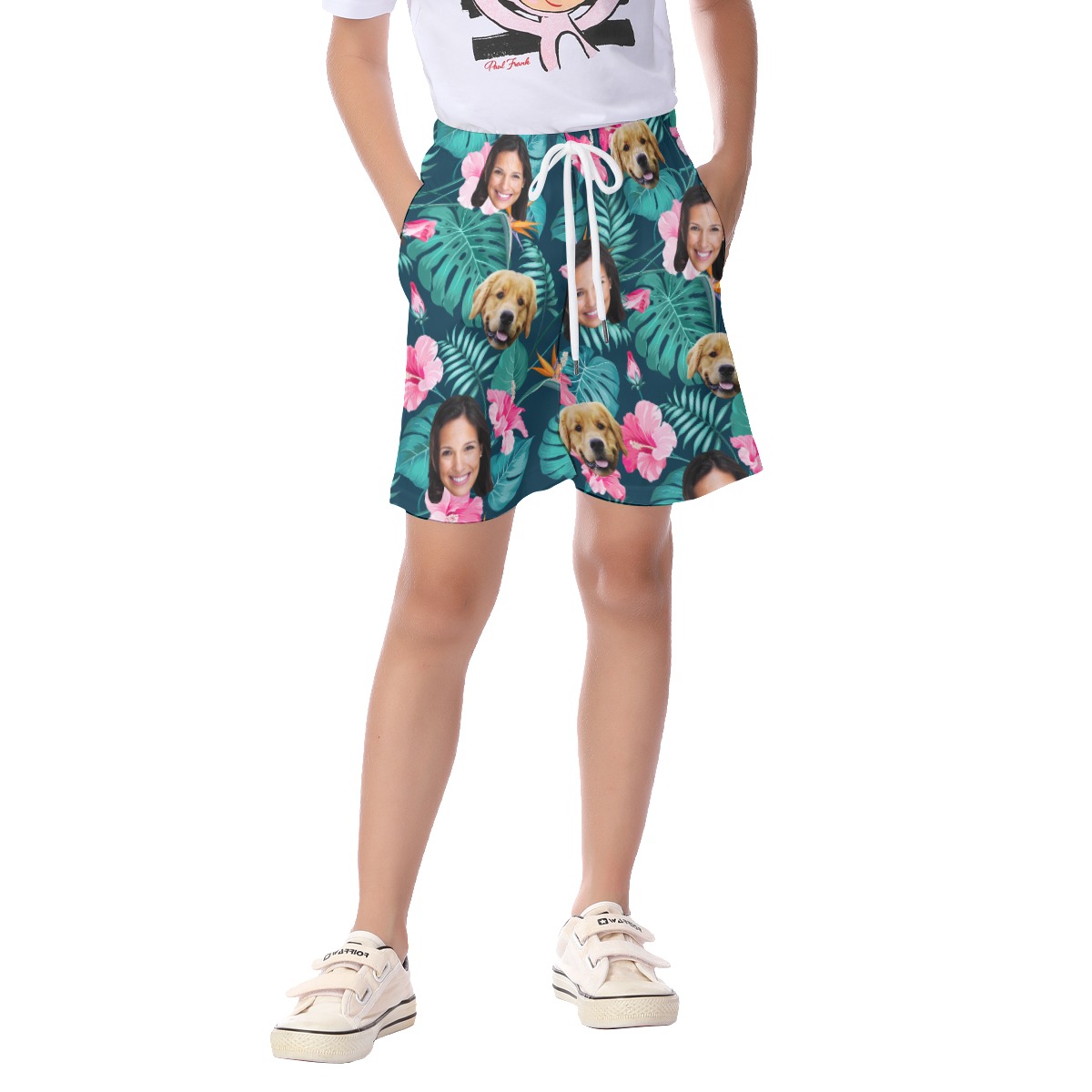 Dog And Face Custom Hawaiian Shorts For Kids - variant image 1
