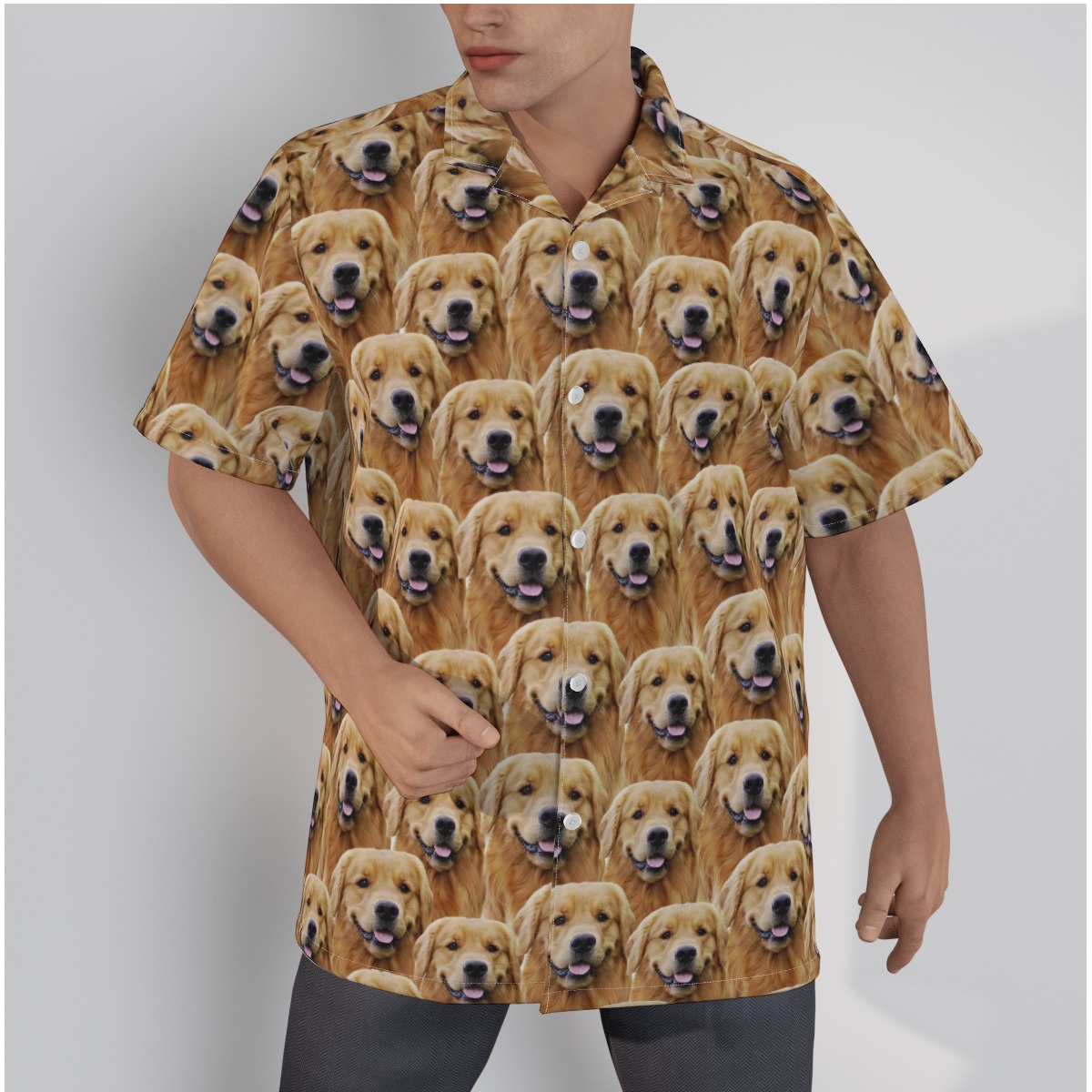 Funny Custom Multiple Dog Face Hawaiian Shirt For Men - variant image 1
