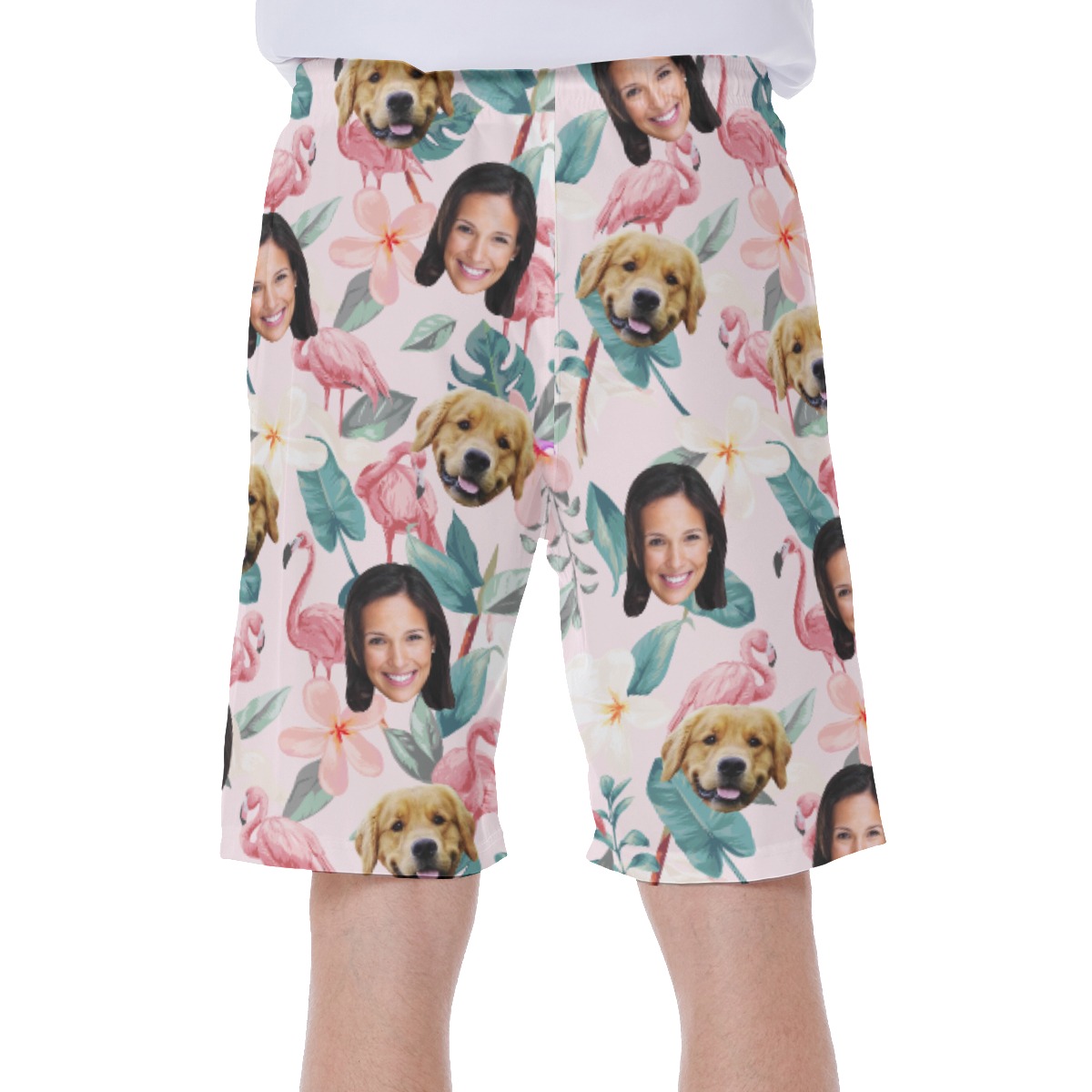 Custom Face And Pet Aloha Swim Trunks For Men