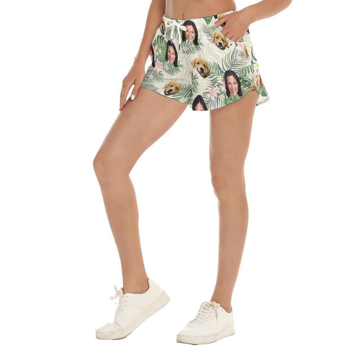 Women's Custom Face And Dog Aloha Shorts