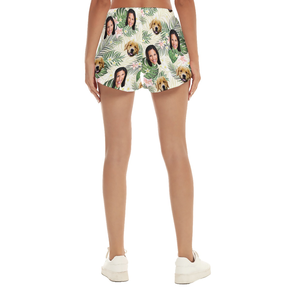 Women's Custom Face And Dog Aloha Shorts