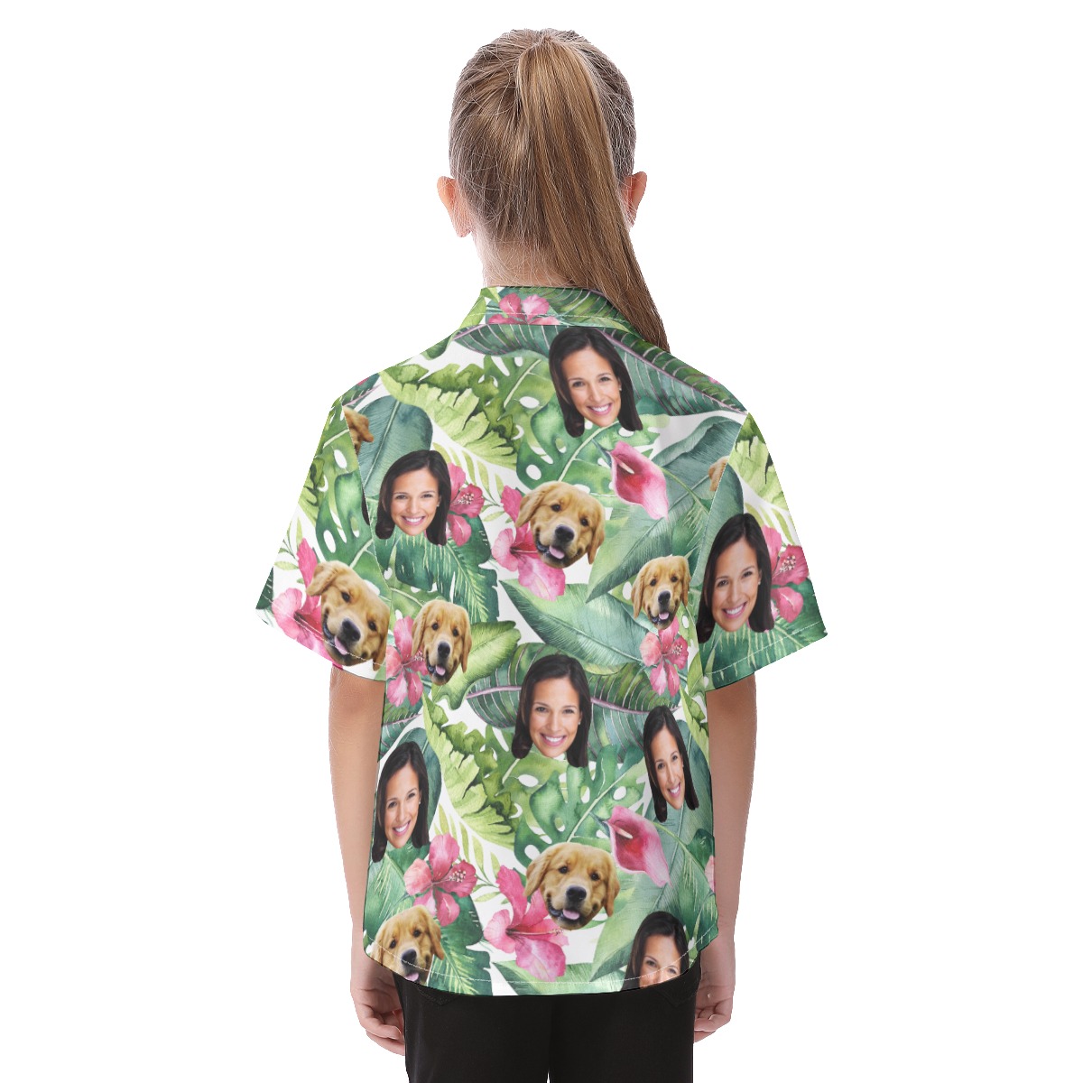 Your Face And Pet Custom Hawaiian Shirt For Kids