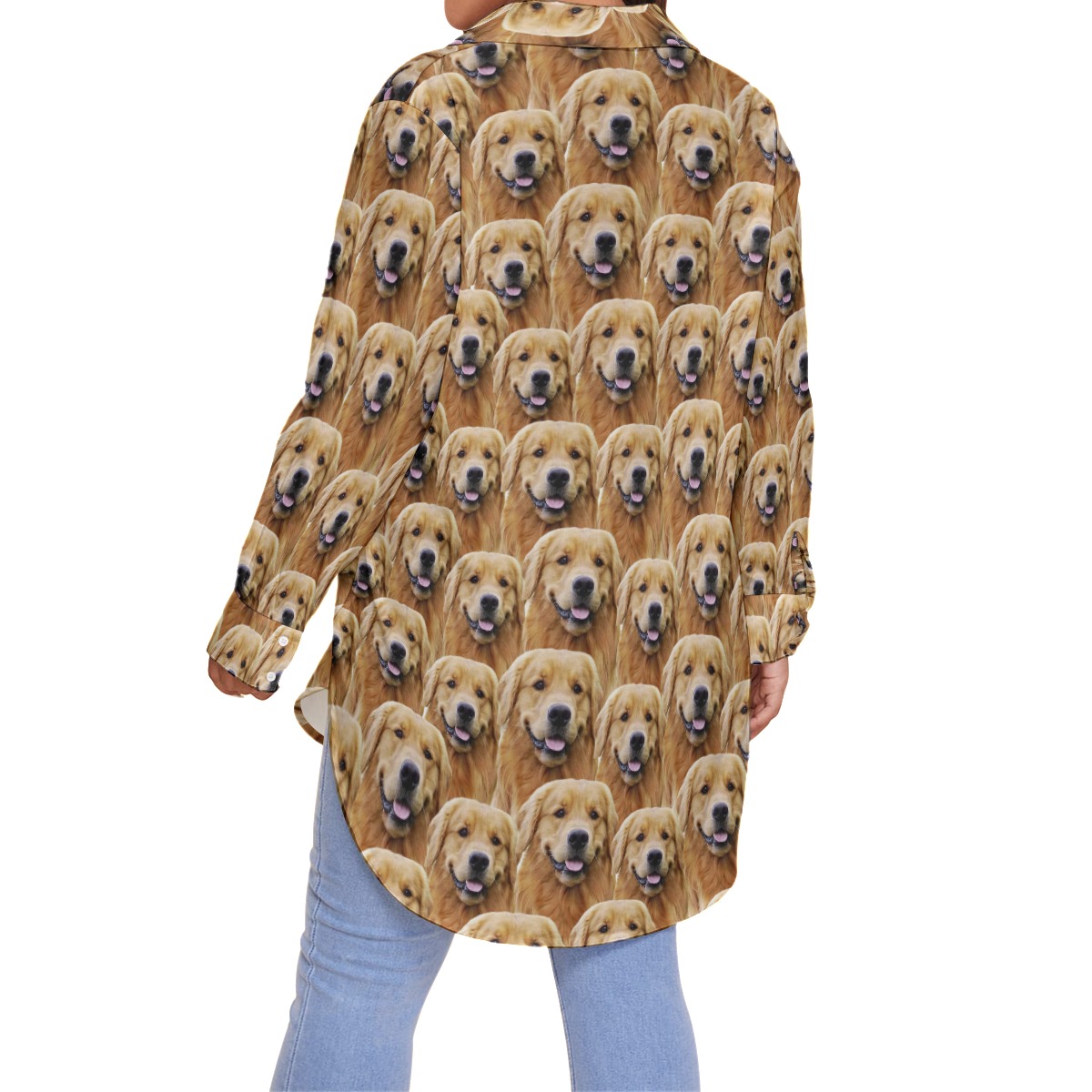 Funny Custom Pet Face Hawaiian Plus Size Shirt For Women