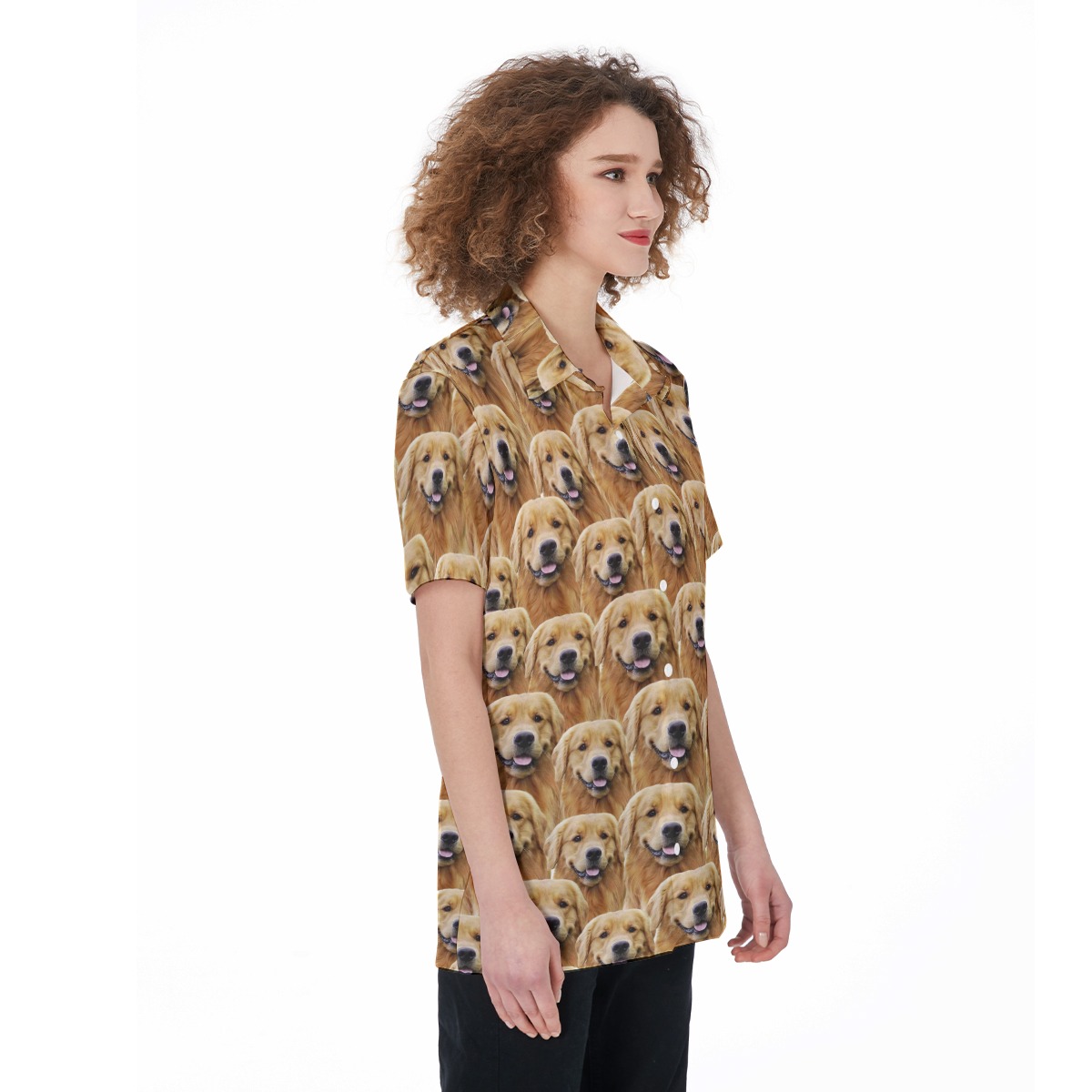 Funny Custom Hawaiian Shirt For Women With Mutiple Dog Faces