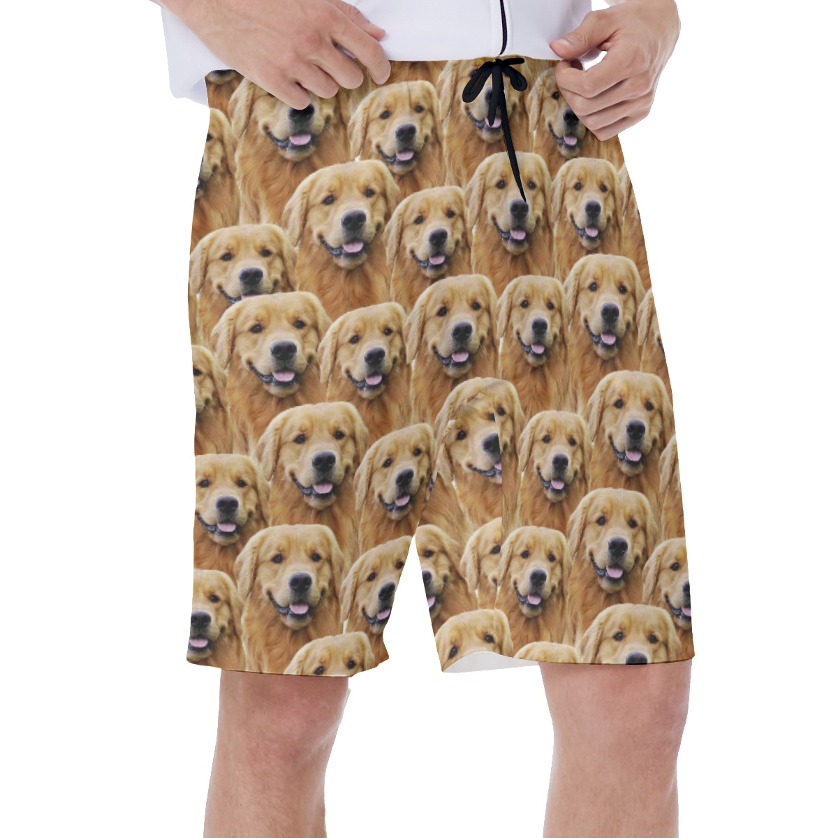 Custom Pet Face Hawaiian Swim Trunks For Men