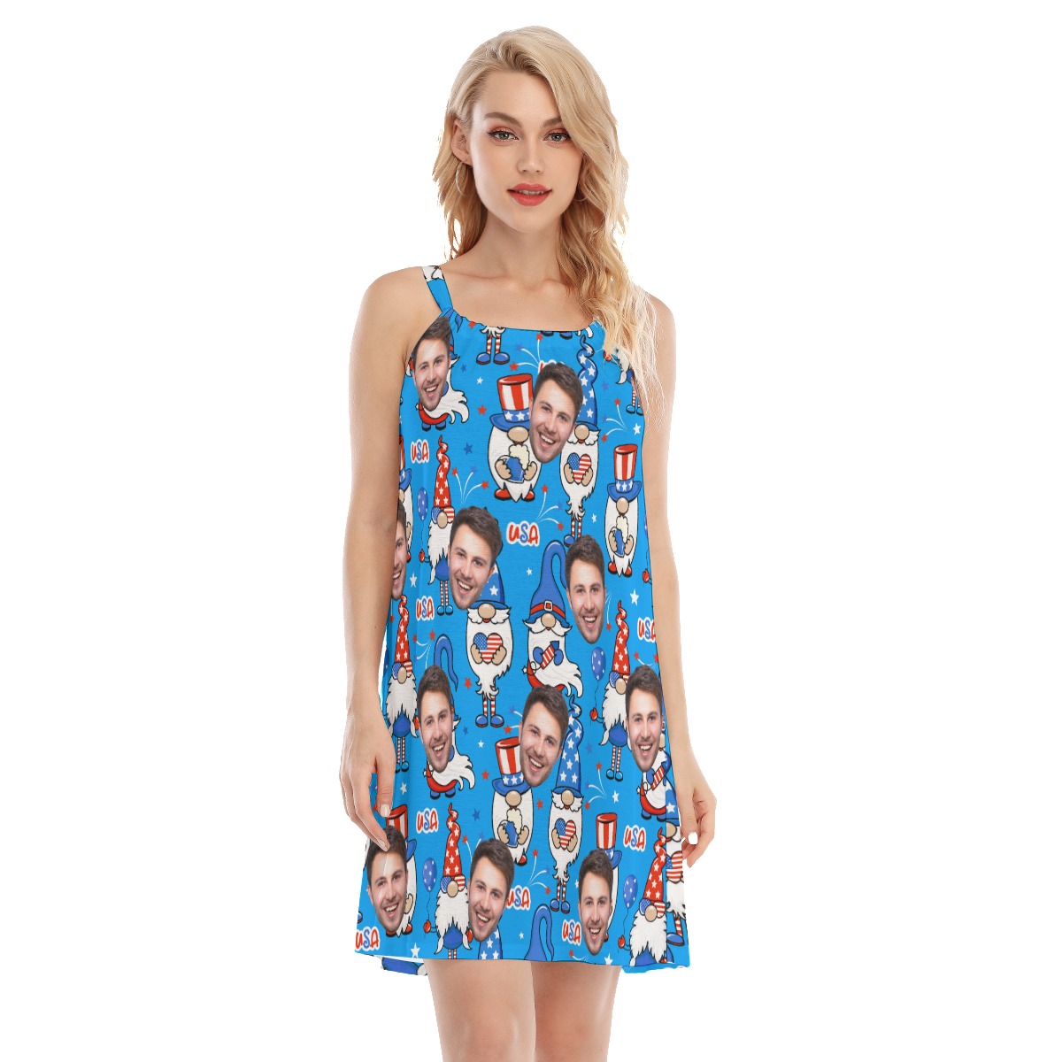 Gnome American Pride Custom Face Dress - variant image 1