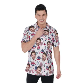 USA Patriotic Polo Shirt With Custom Face