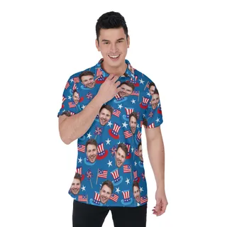 American Pride Custom Face Men's Polo Shirt