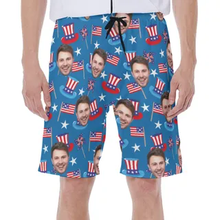 American Pride Custom Face Men's Swim Trunks