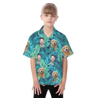 Kid's Your Face And Pet Custom Hawaiian Shirt