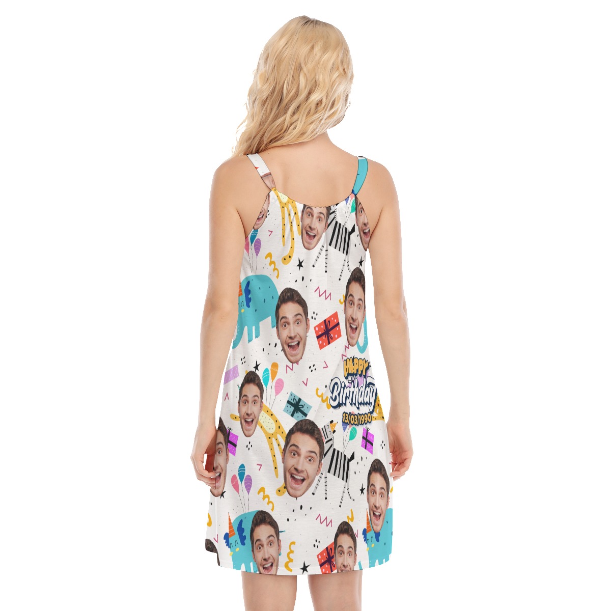 Custom Face Birthday Aloha Cami Dress For Women