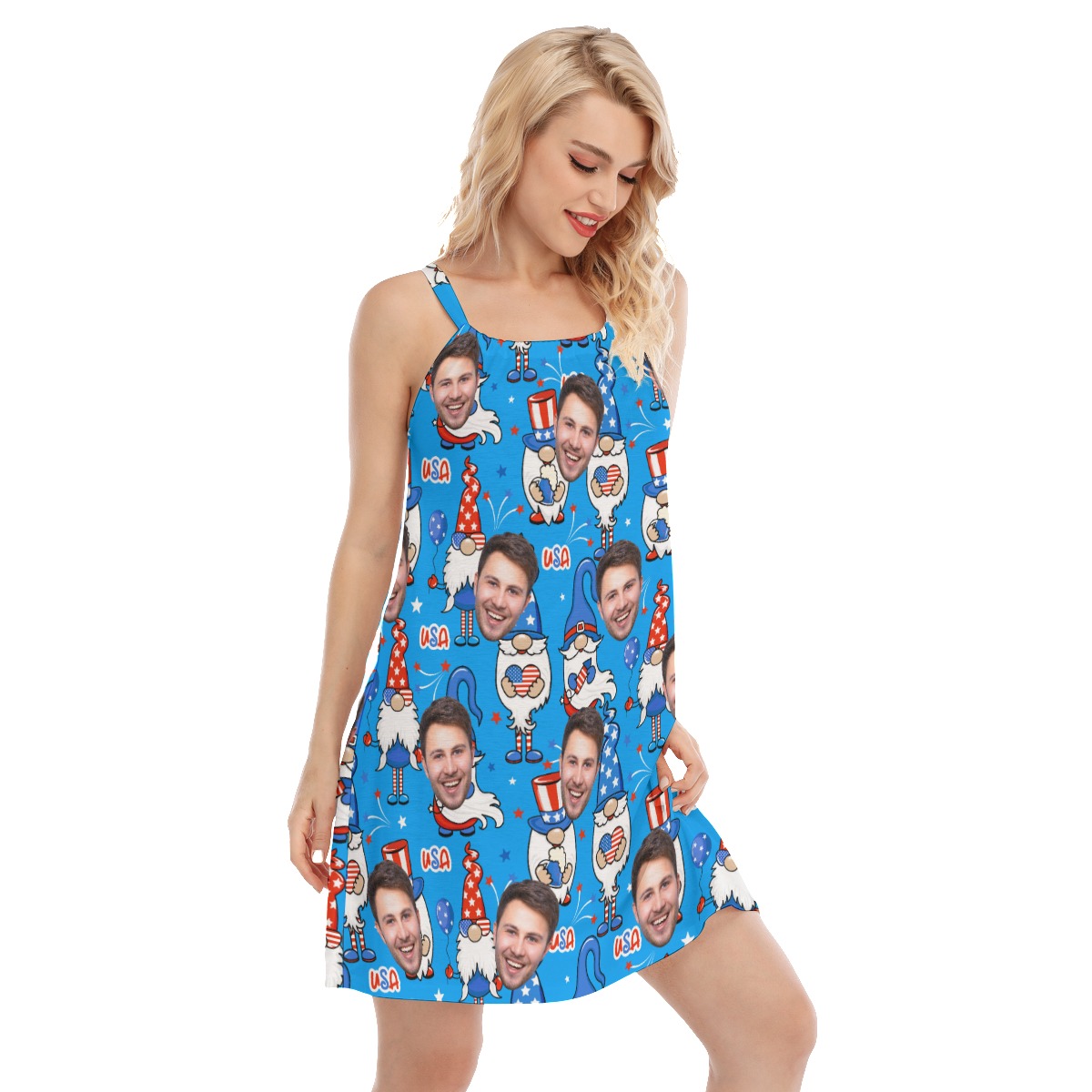 Gnome American Pride Custom Face Dress