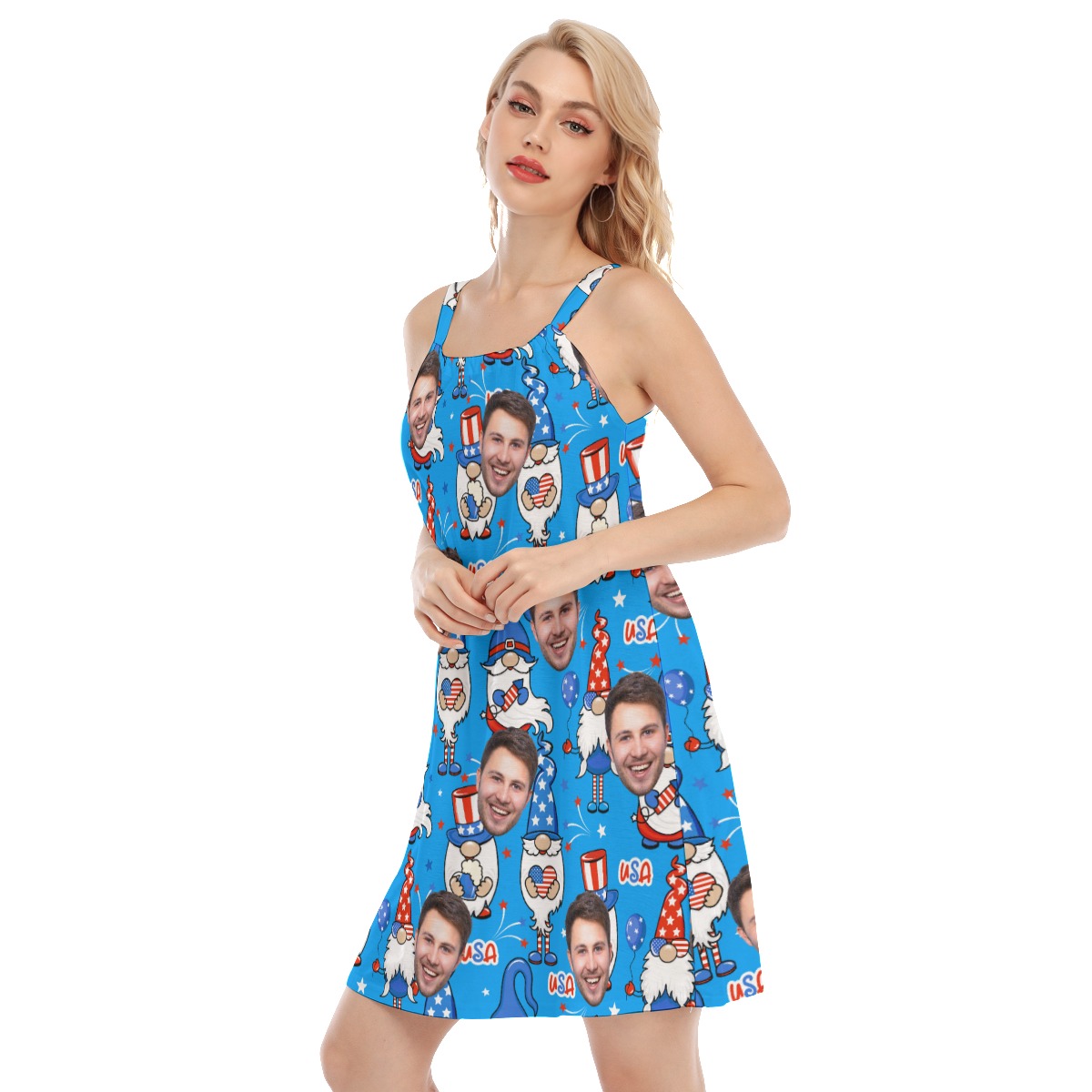 Gnome American Pride Custom Face Dress