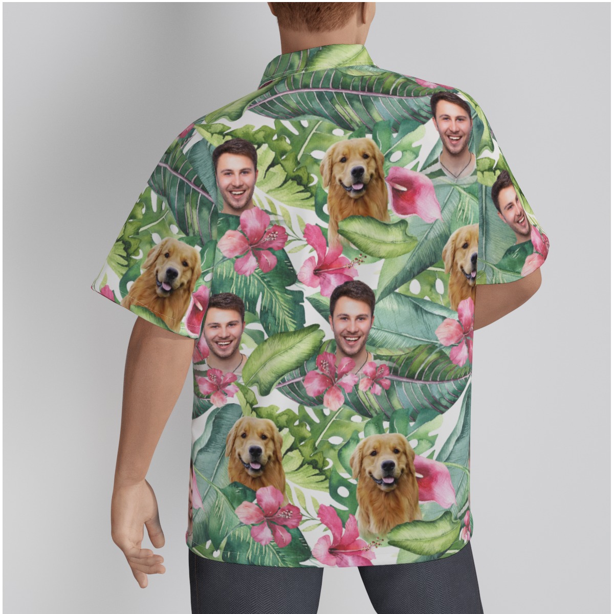 Tropical Custom Face And Your Dog Hawaiian Shirt